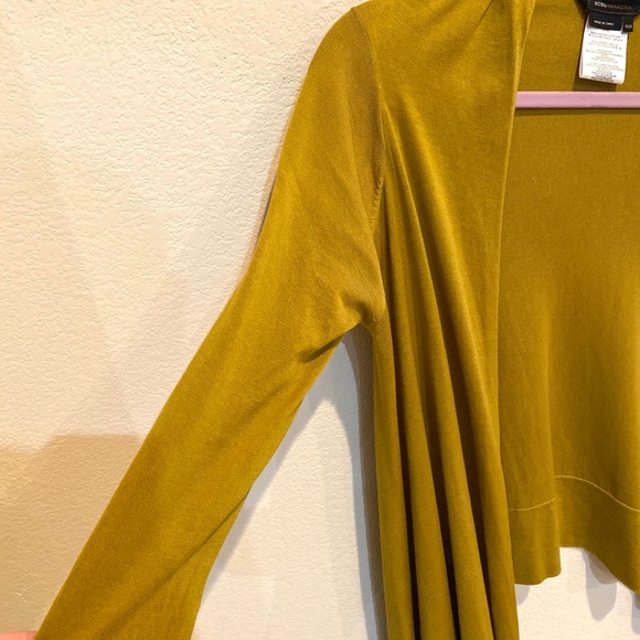 BCBGMaxAzria Mustard Yellow Asymmetrical Cardigan - Picture 8 of 9